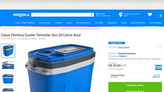 Caixa Trmica Cooler Termolar Suv 20 Litros Azul